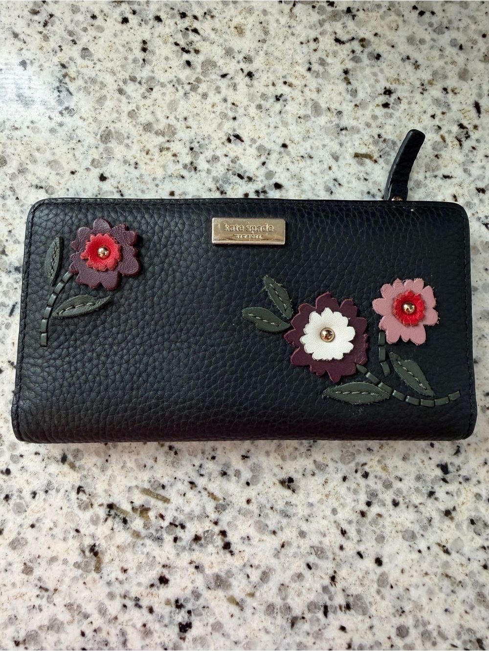 Kate Spade Black Floral Wallet